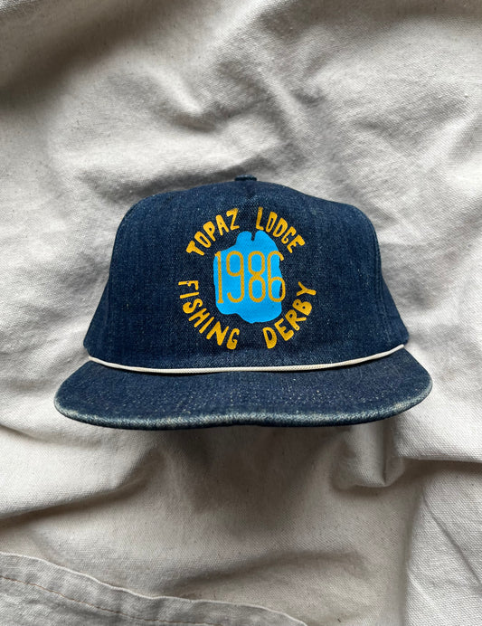 80s Topaz Lake Fishing Derby Denim Trucker Cap