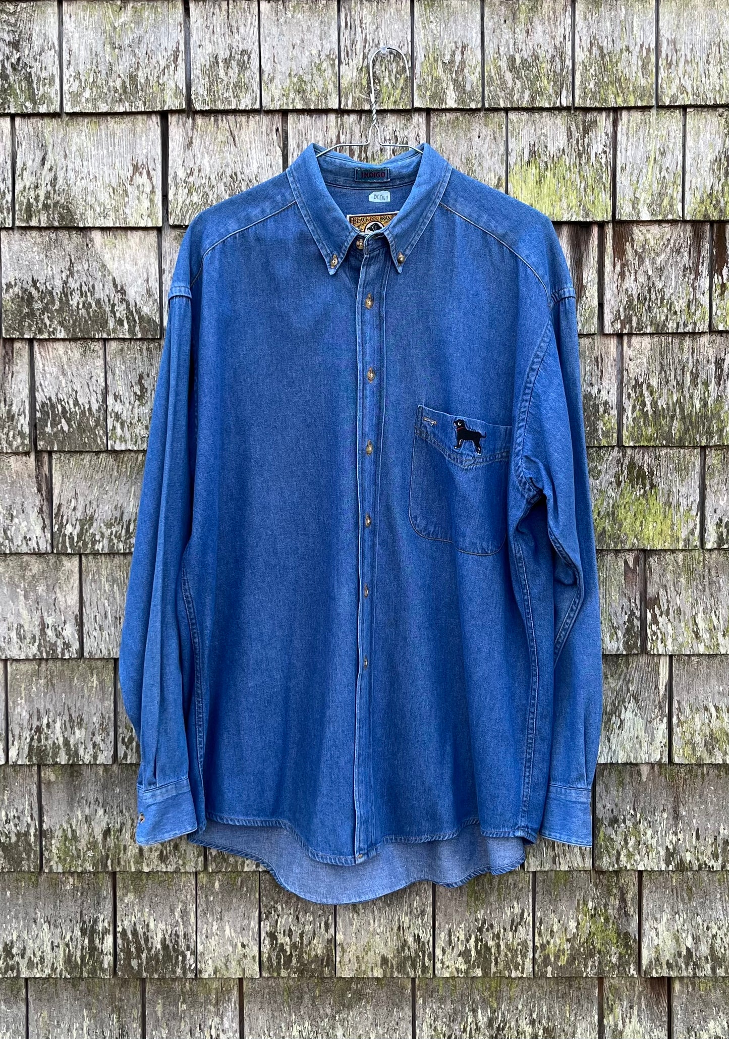 90s The Black Dog MV Indigo Denim Button Down Shirt (XL)