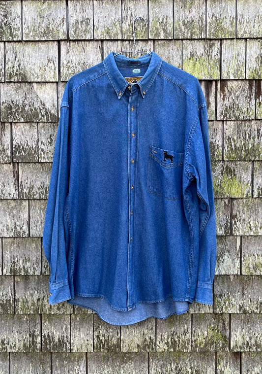 90s The Black Dog MV Indigo Denim Button Down Shirt (XL)