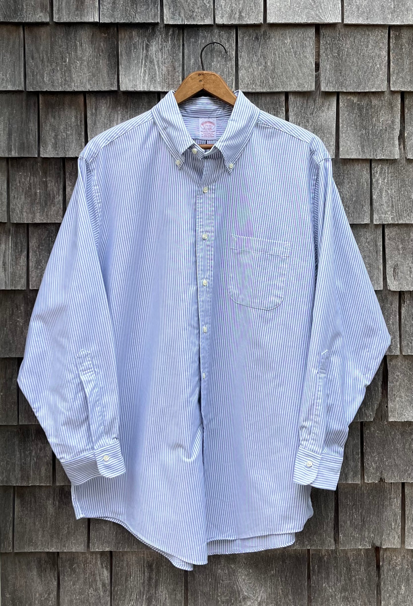 90s Brooks Brothers Makers University Stripe Oxford Cloth Button Down Shirt (17.5-3)