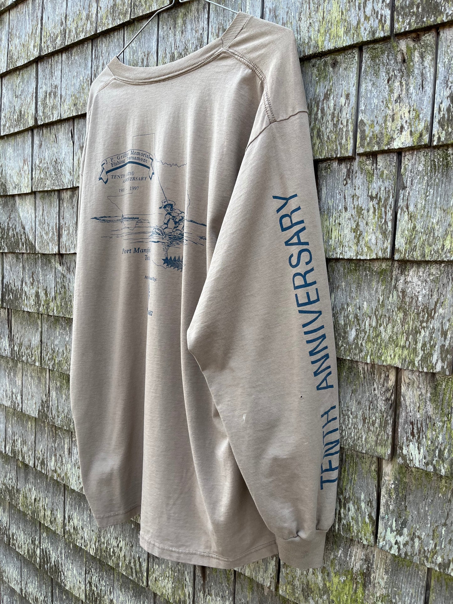 90s Texas J.P. Griffon Memorial Fishing Tournament Long Sleeve T-Shirt (XL)