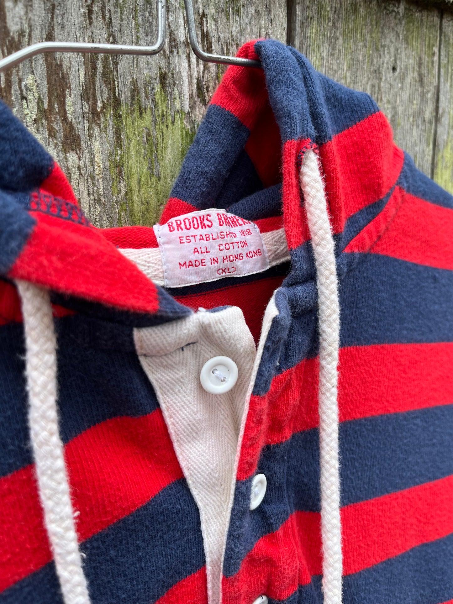 80s Brooks Brothers Hooded Rugby Shirt (L)