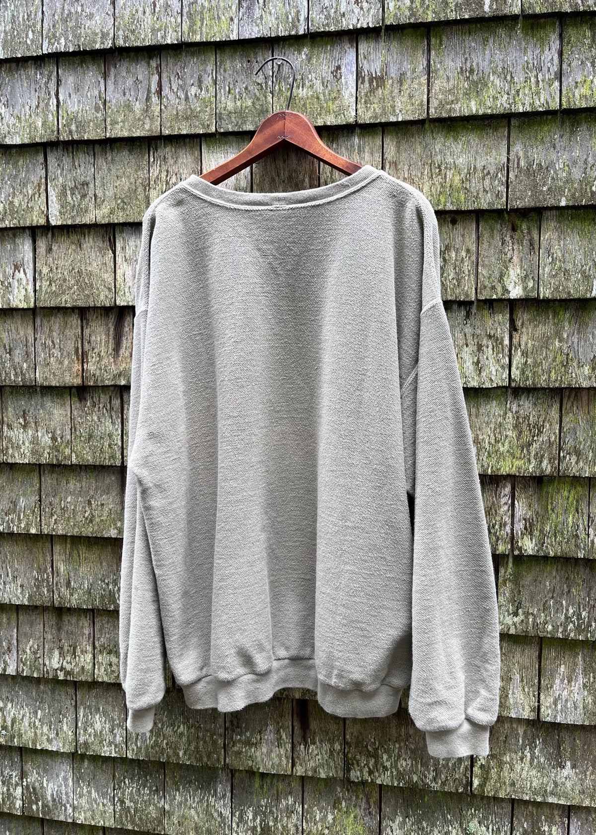 90s Lands End ‘Cobble Cloth’ Cotton Pique Sweatshirt (XL/XXL)