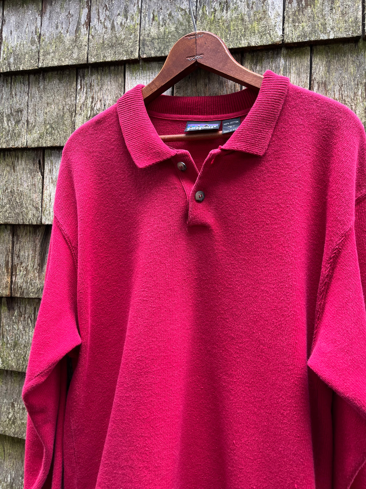 90s Patagonia Collared Cotton Knit Pullover Sweater (L)