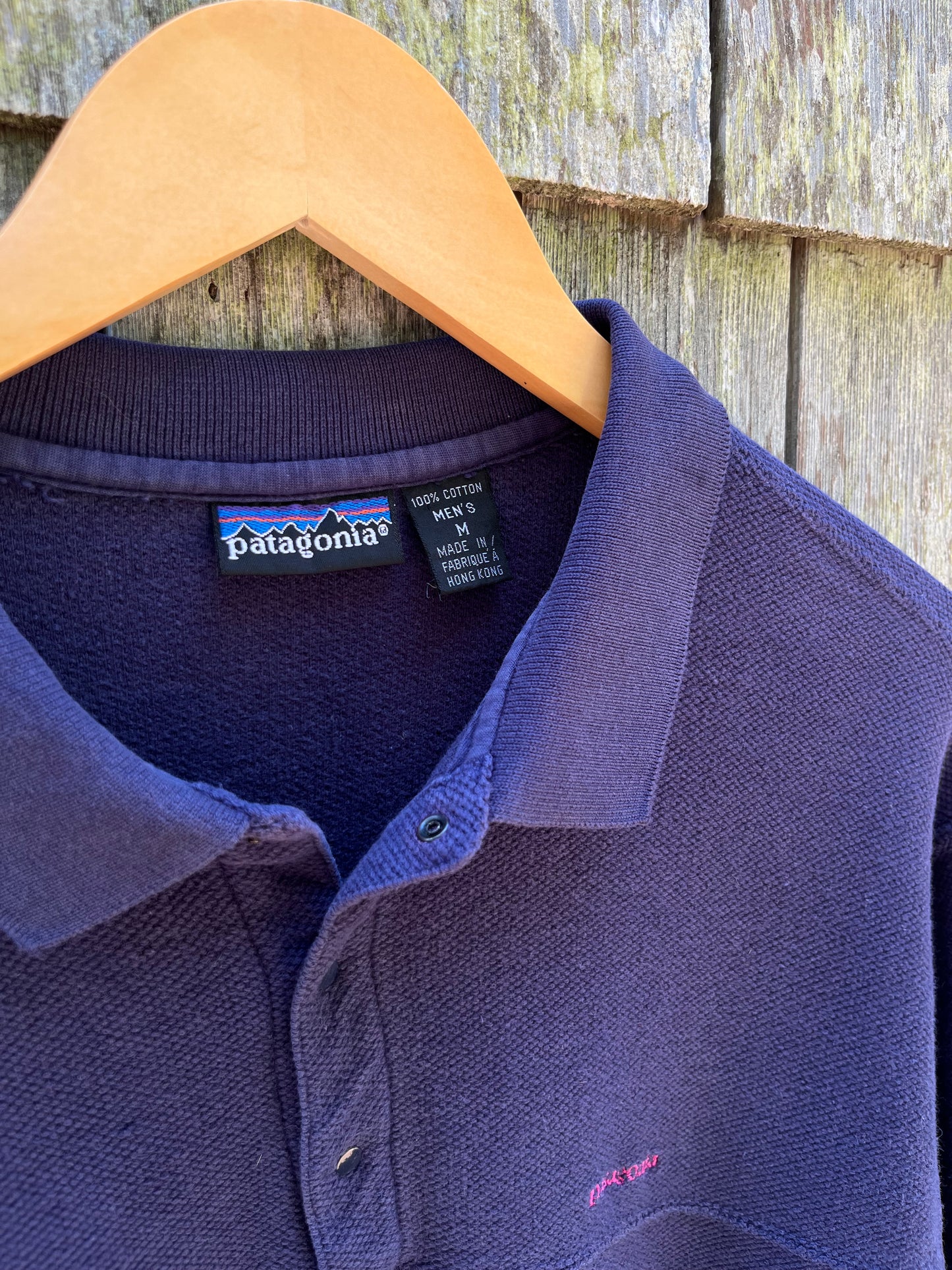 90s Patagonia Cotton Pique Snap Collar Pullover Shirt (L)