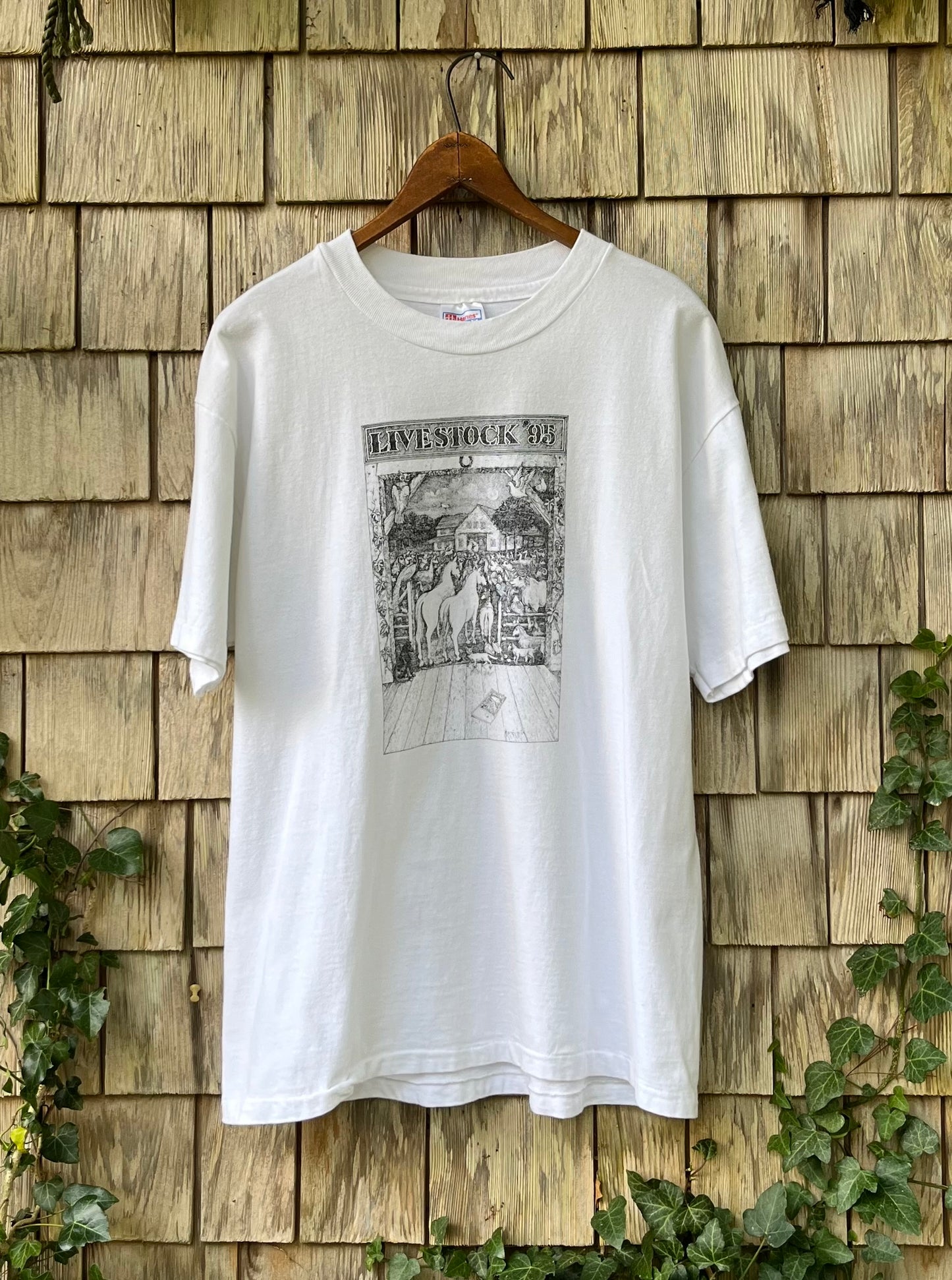 90s Martha’s Vineyard Agricultural Society Farmstock Benefit Concert James Taylor & Carly Simon T-Shirt (L)