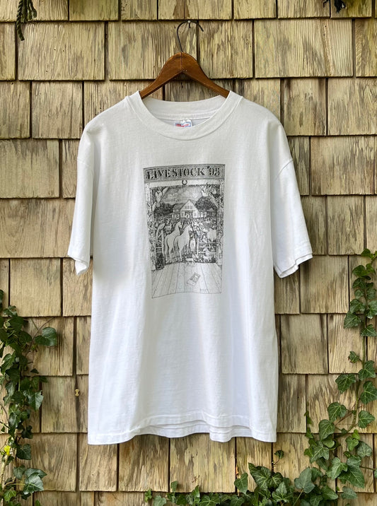 90s Martha’s Vineyard Agricultural Society Farmstock Benefit Concert James Taylor & Carly Simon T-Shirt (L)