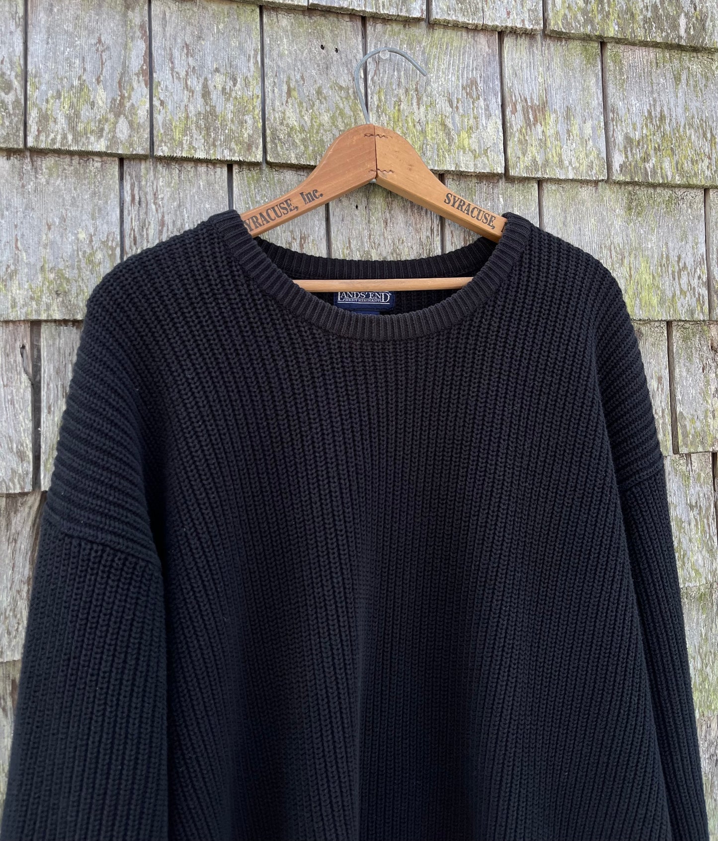 90s Lands’ End Shaker Stitch Cotton Crewneck Sweater (XL)