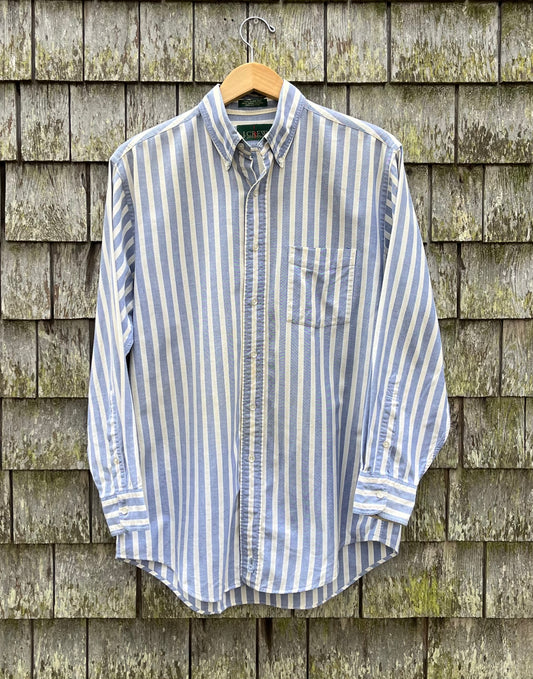 80s J.Crew Bengal Stripe Cotton Oxford Cloth Button Down Shirt (15.5-32)
