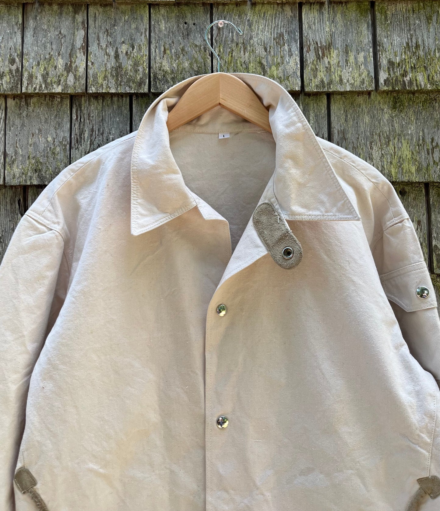 70s Sail Loft Cotton Canvas Snap Front Sailing Jacket (L)
