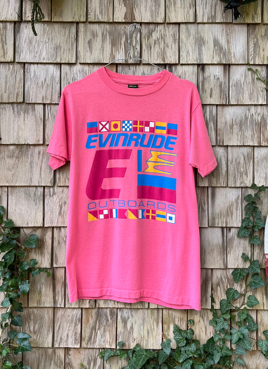 90s Evinrude Boat Motors Nautical Flags T-Shirt (S)