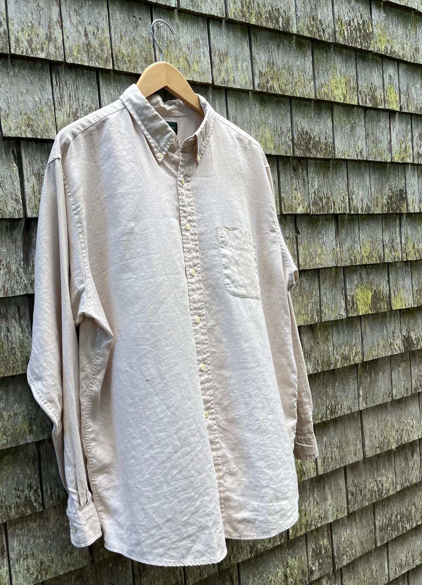 90s J.Crew Linen Button Down Shirt (XL)