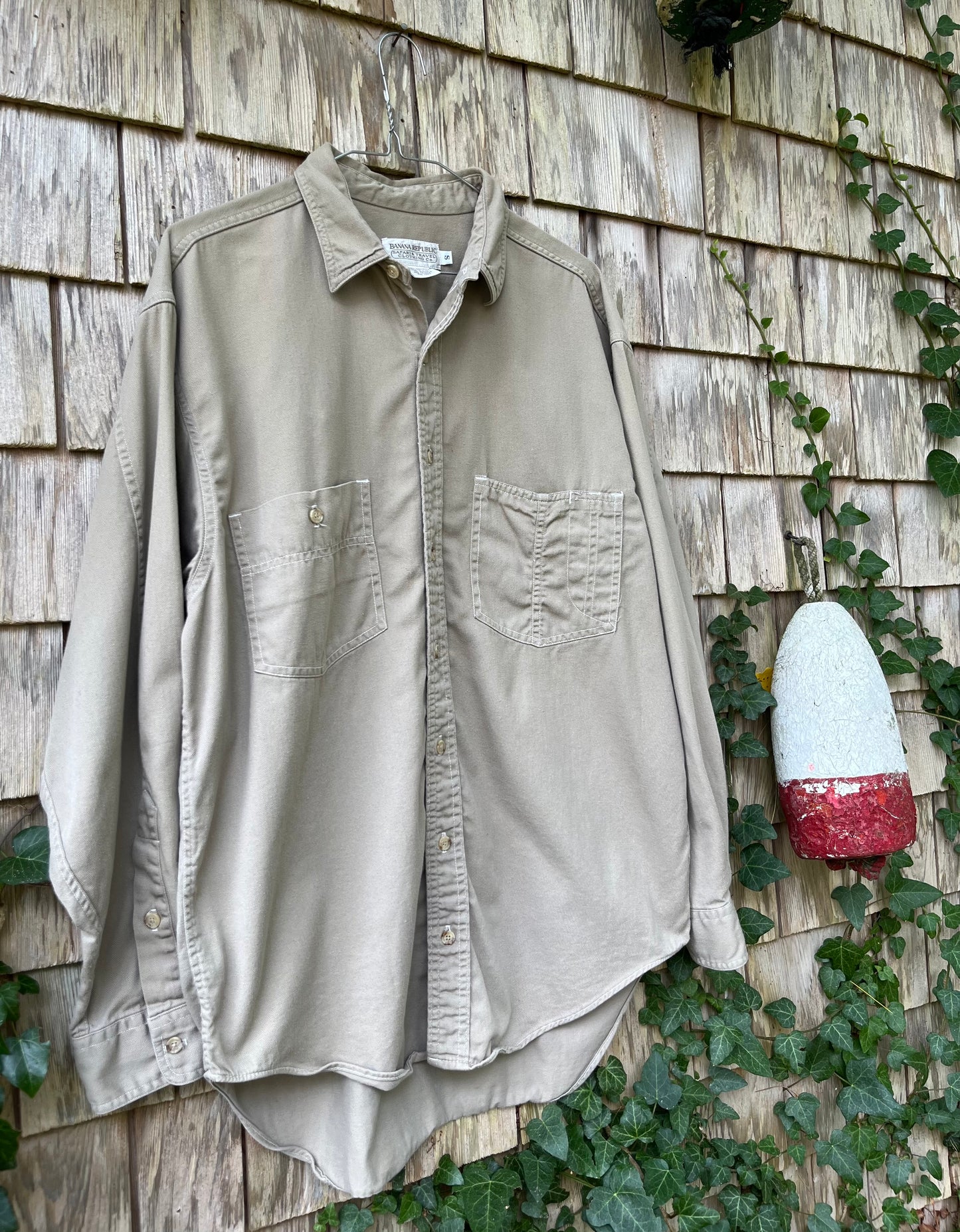 90s Banana Republic Cotton Twill Button Front Field Shirt (L)
