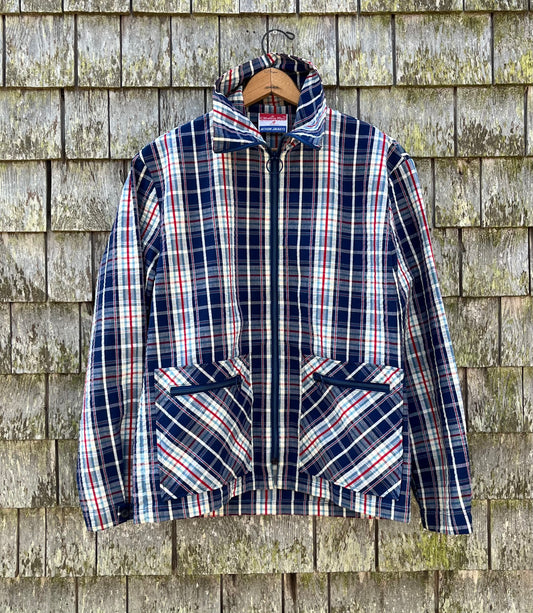 70s Catalina Cotton Seersucker Zip Front ‘Action Jacket’ (L/XL)