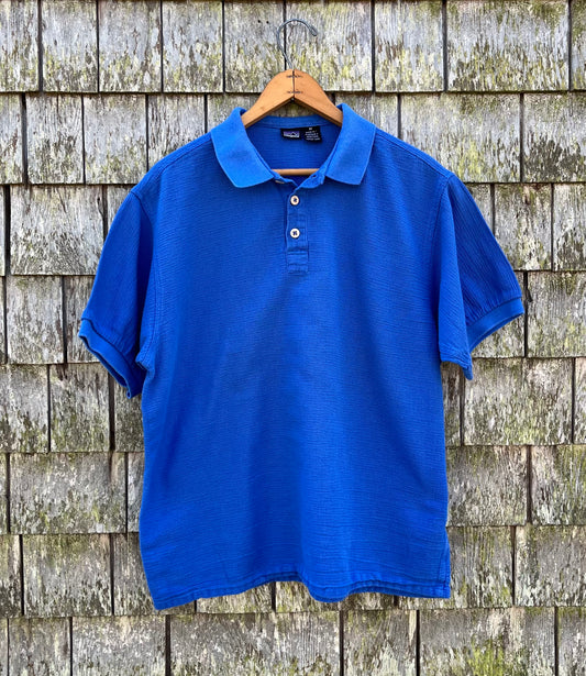 80s Patagonia Cotton Open Weave Mesh Polo Shirt (M)