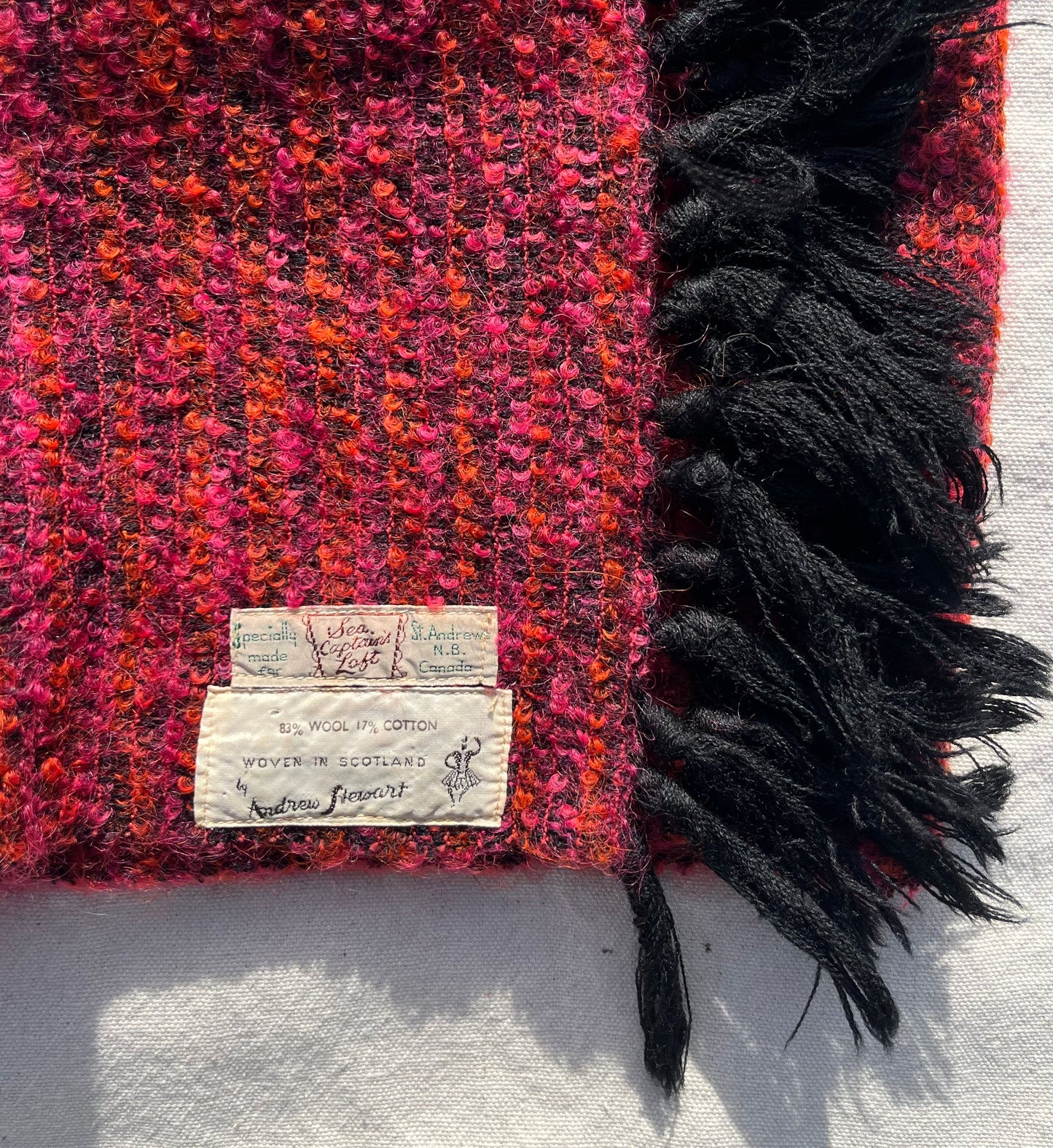 60s Andrew Stewart Wool Looped Knit Scarf