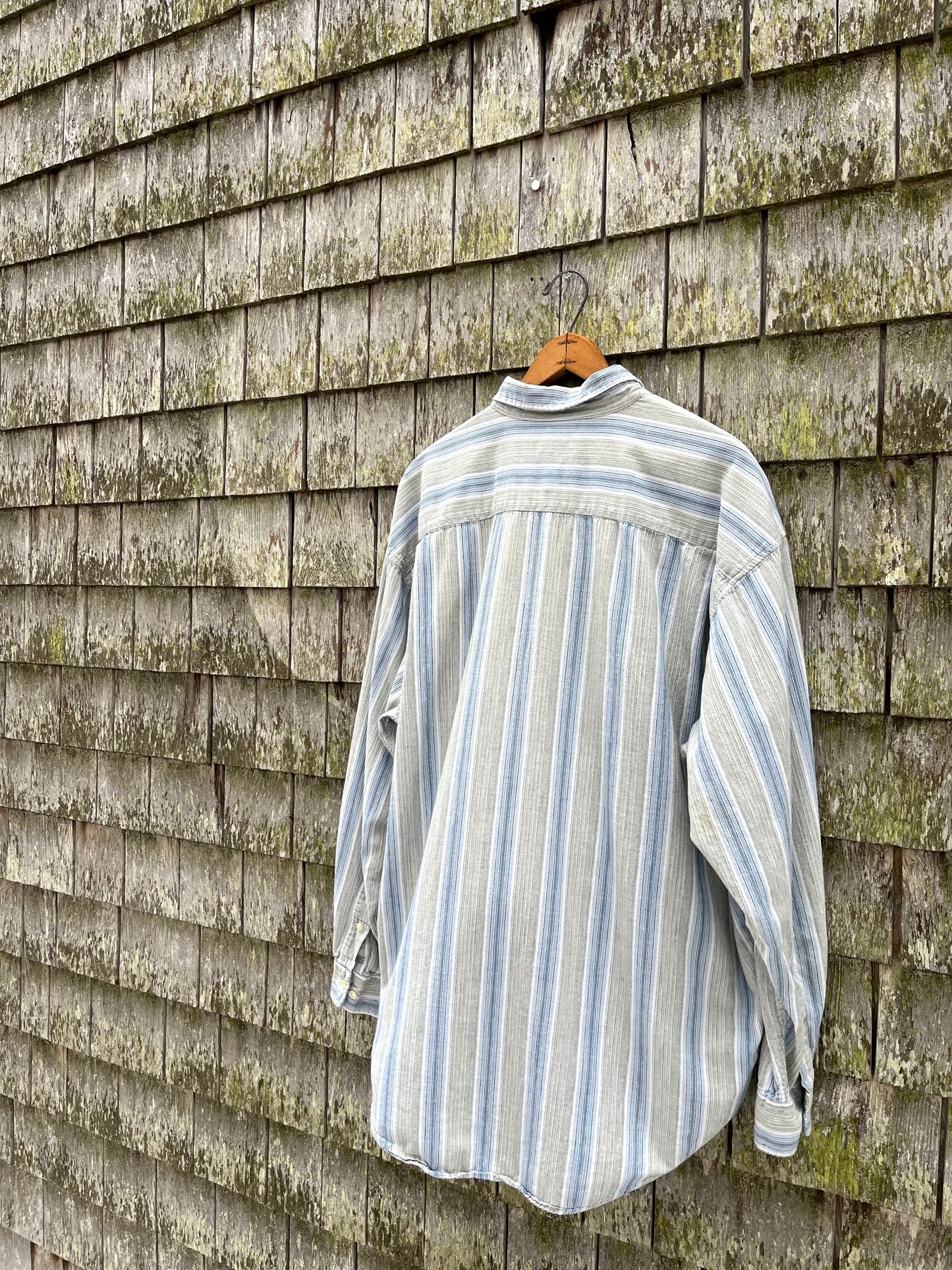 90s Banana Republic Lightweight Cotton Multi Stripe Button Front Shirt (XL)