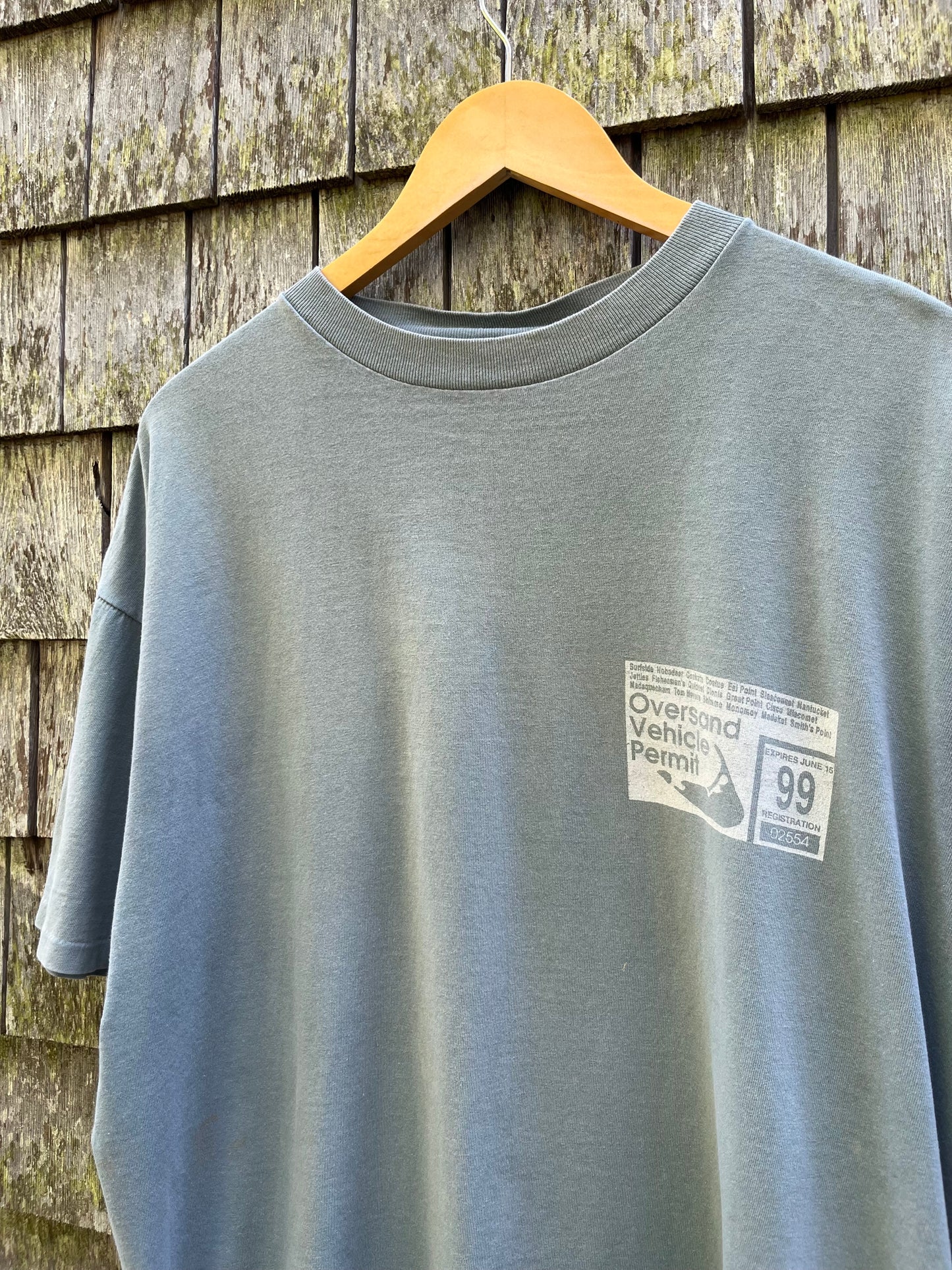 90s Nantucket Oversand Vehicle Permit Pigment Dye T-Shirt (XL)