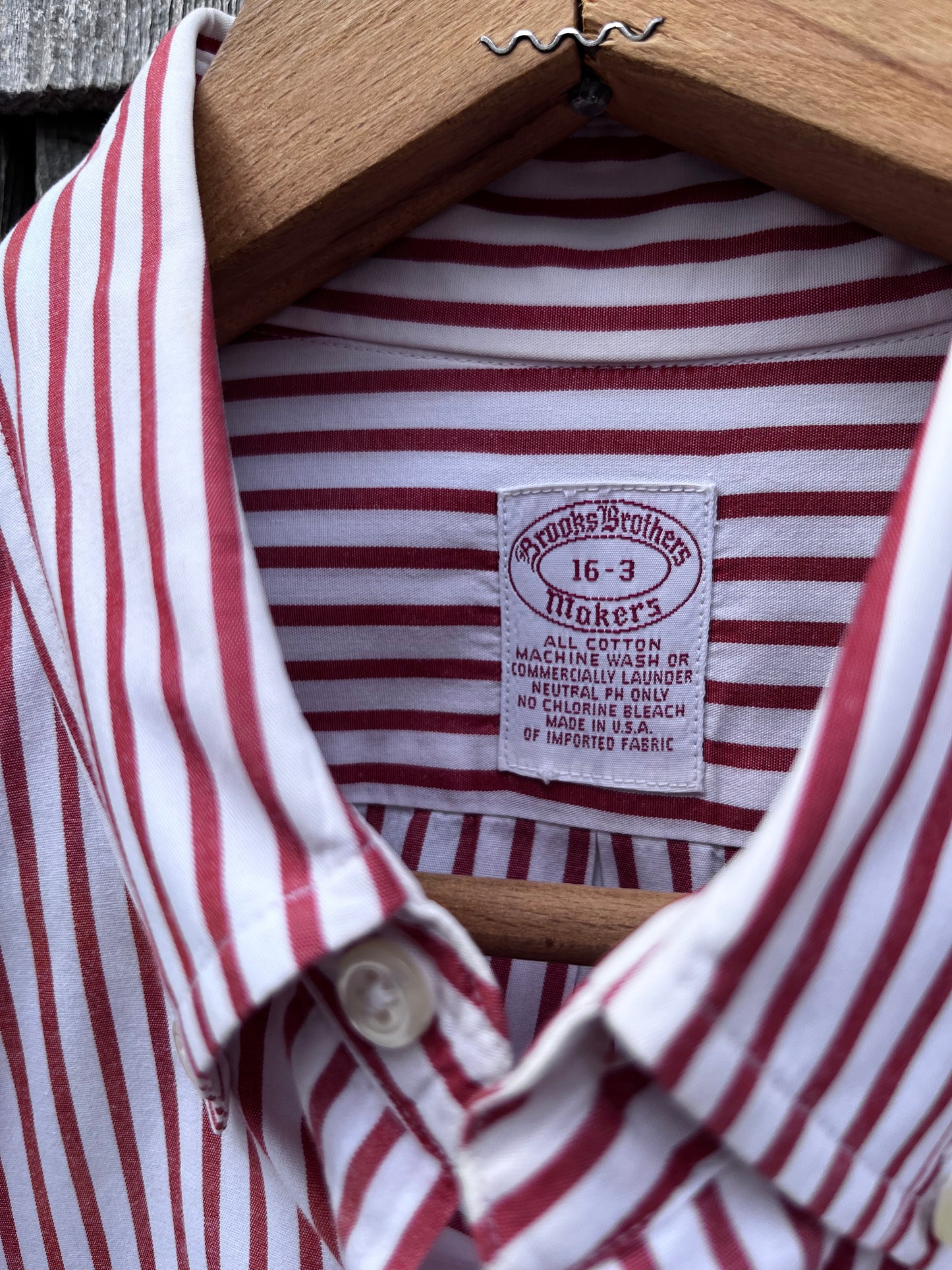 90s Brooks Brothers Makers Candy Stripe Poplin Button Down Shirt (16/3)