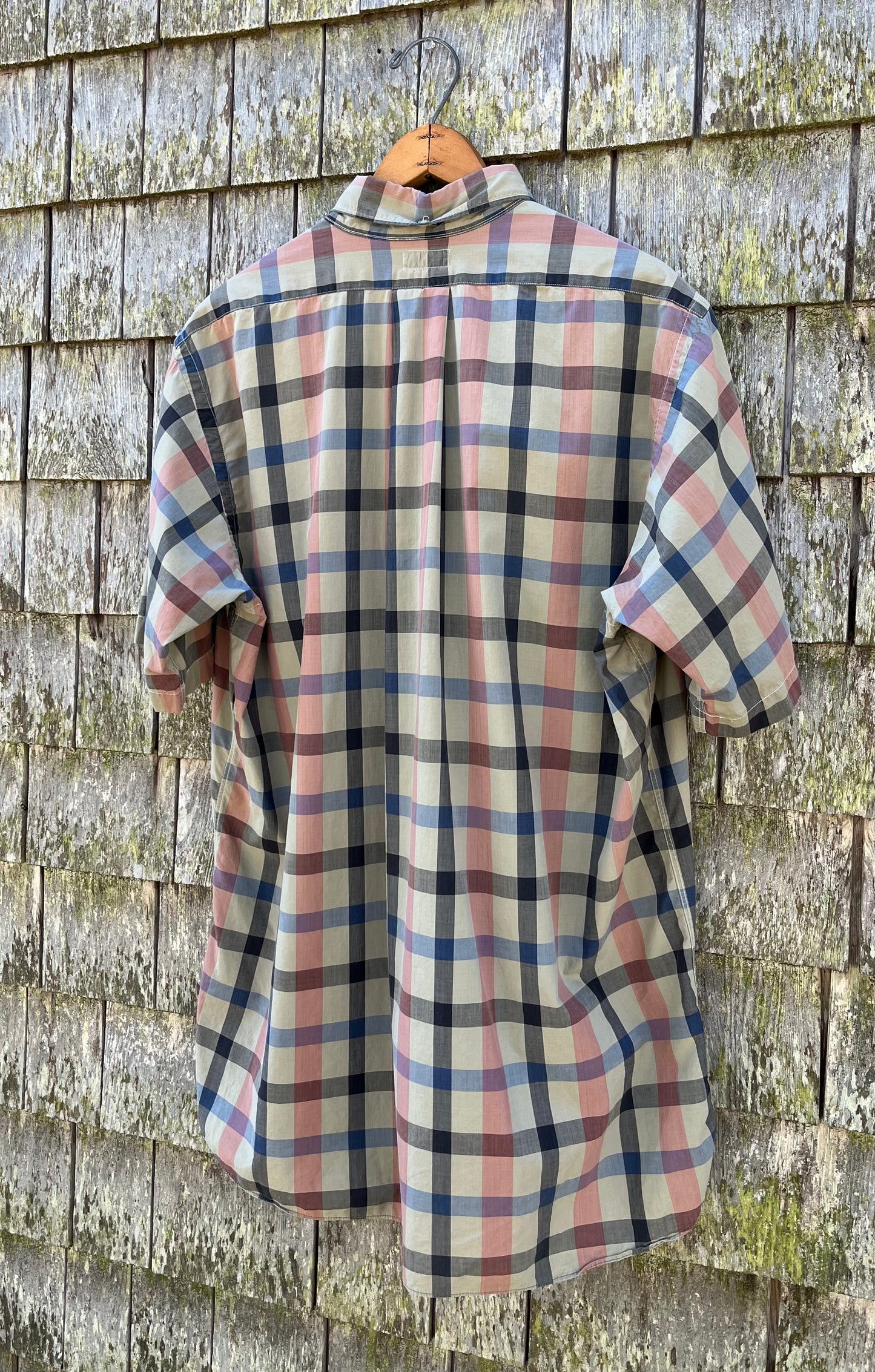 70s The Sail Loft Chatham Short Sleeve Cotton Broadcloth Popover BD Shirt (L/XL)