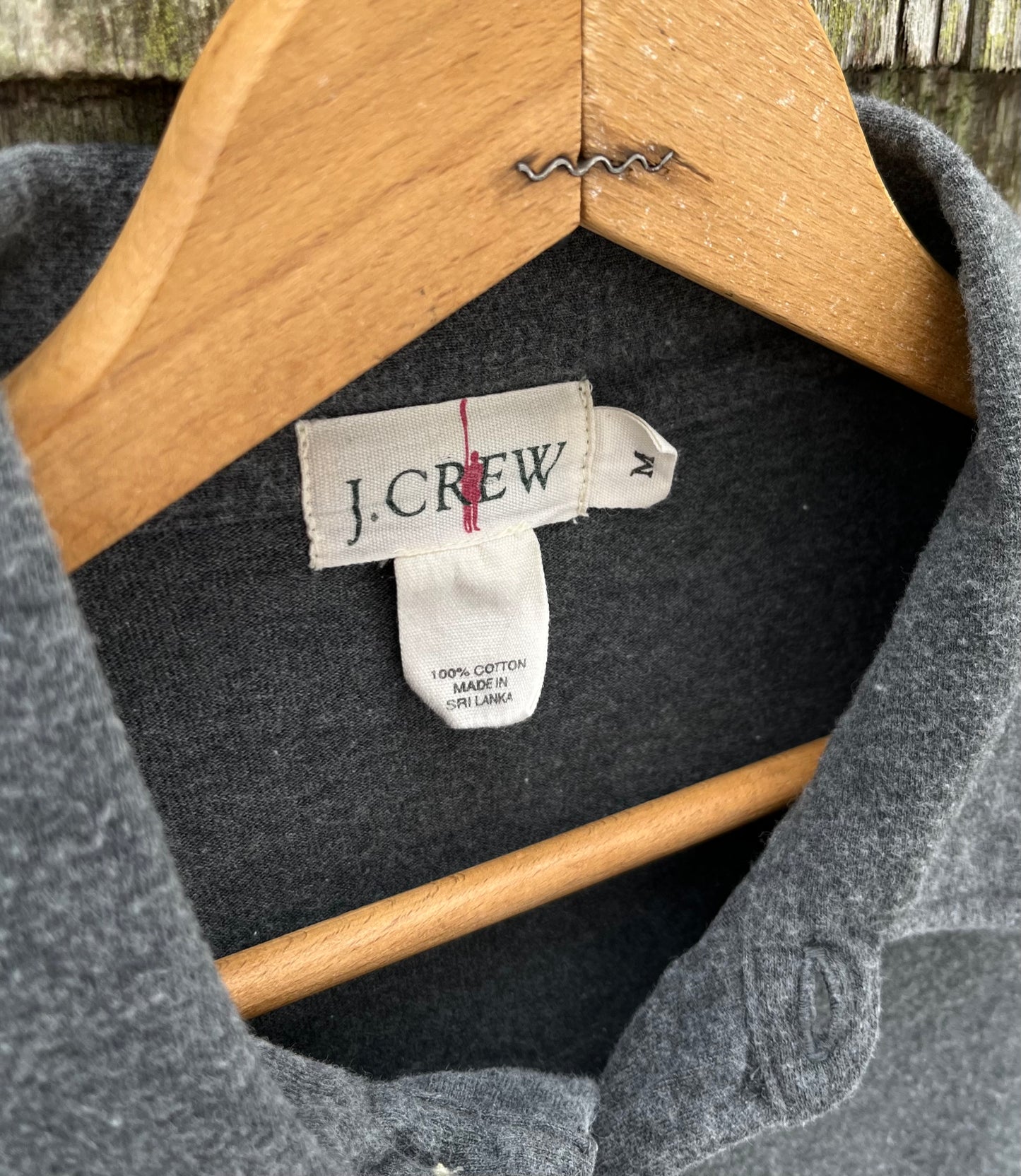 90s J.Crew Cotton Long Sleeve Pocket Polo Shirt (L)