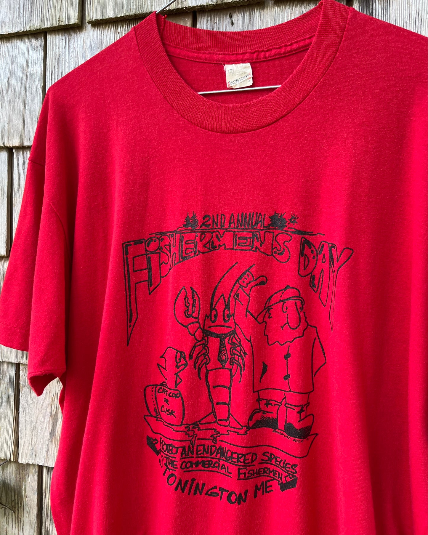 80s Stonington Maine Commercial Fisherman Day T-Shirt (XL)