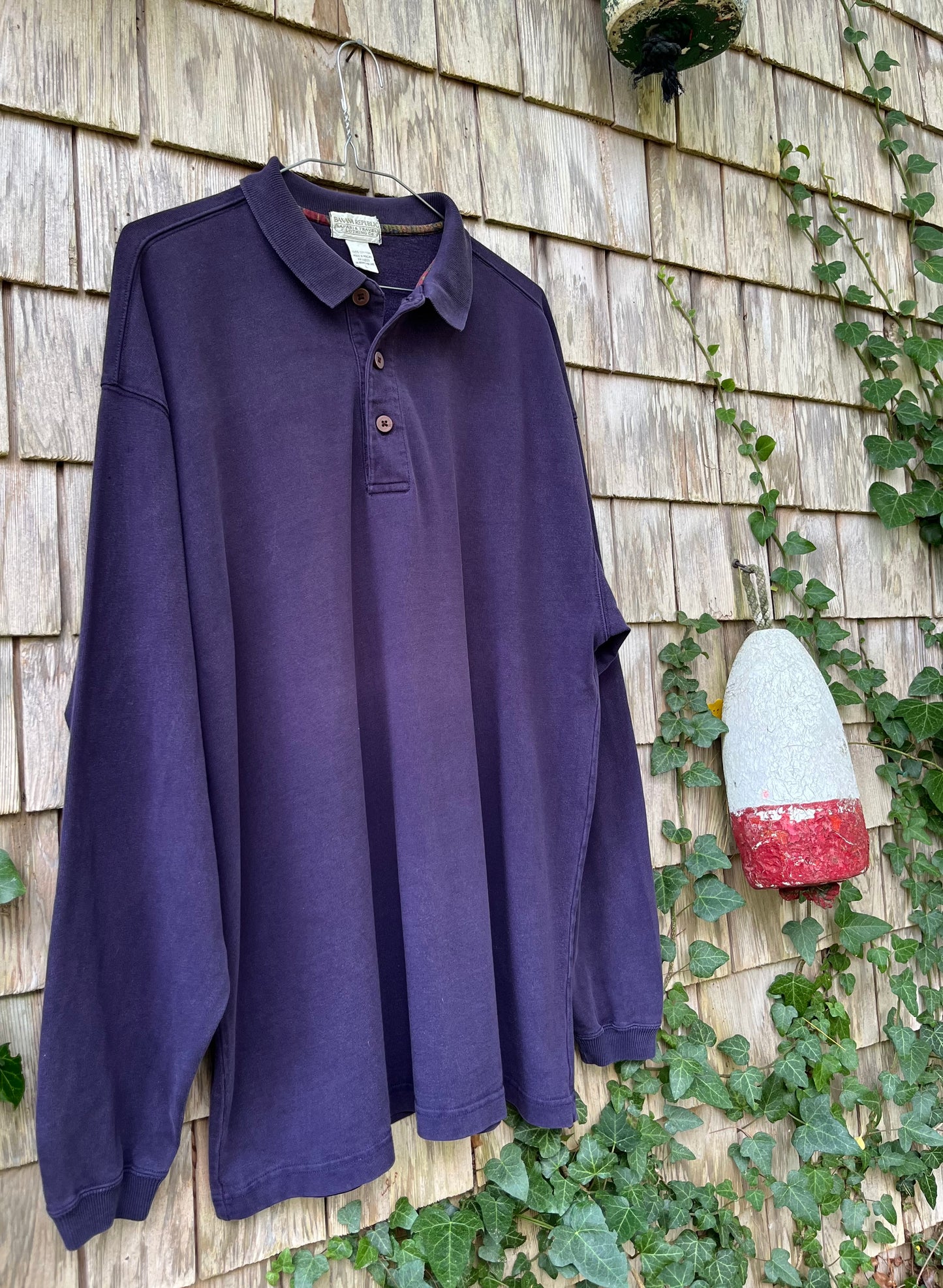 90s Banana Republic Long Sleeve Cotton Polo Shirt (L)