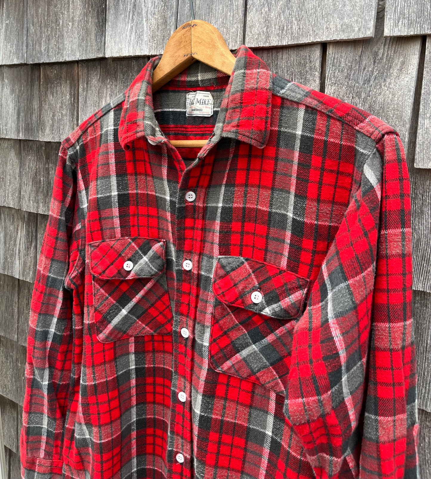 60s Big Mike Sanforized Cotton Flannel Shirt (L)