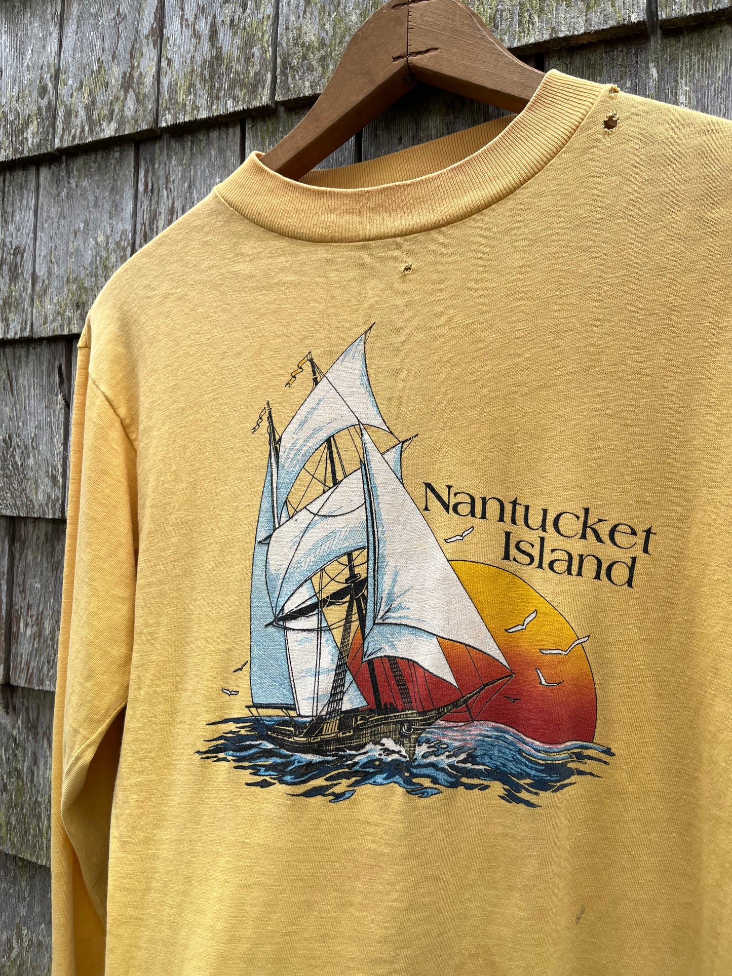 80s Nantucket Schooner Long Sleeve T-Shirt (S)