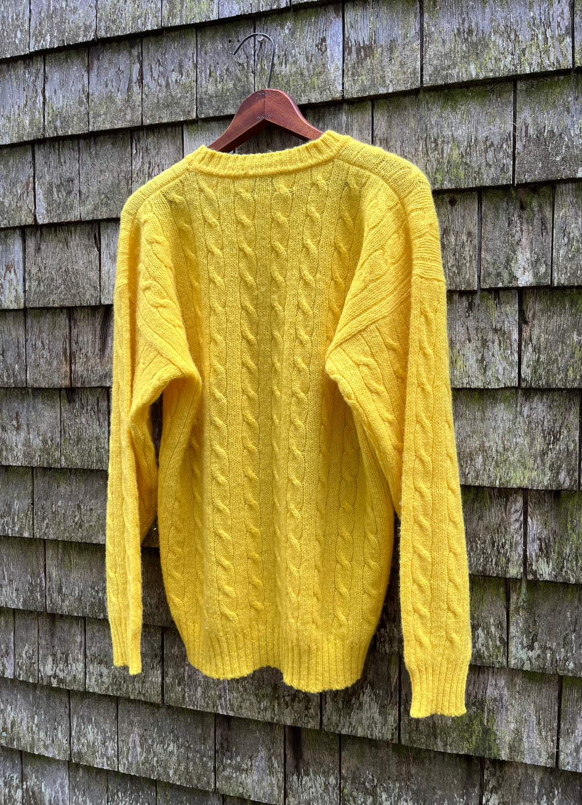 90s Lady Clansman Shetland Wool Cable Knit Sweater (M)