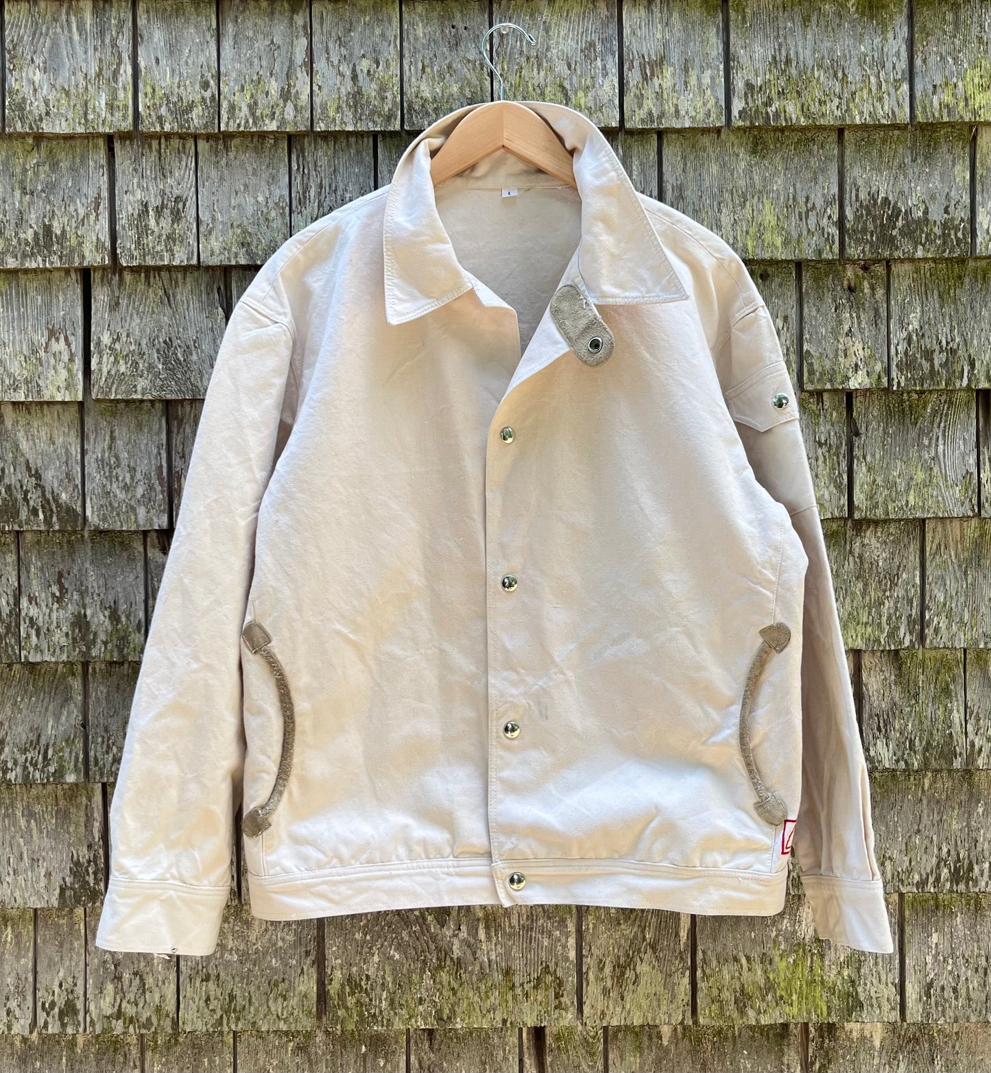 70s Sail Loft Cotton Canvas Snap Front Sailing Jacket (L)
