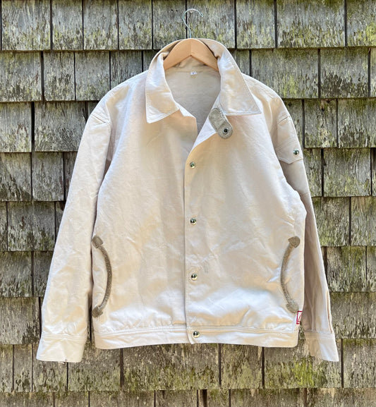 70s Sail Loft Cotton Canvas Snap Front Sailing Jacket (L)
