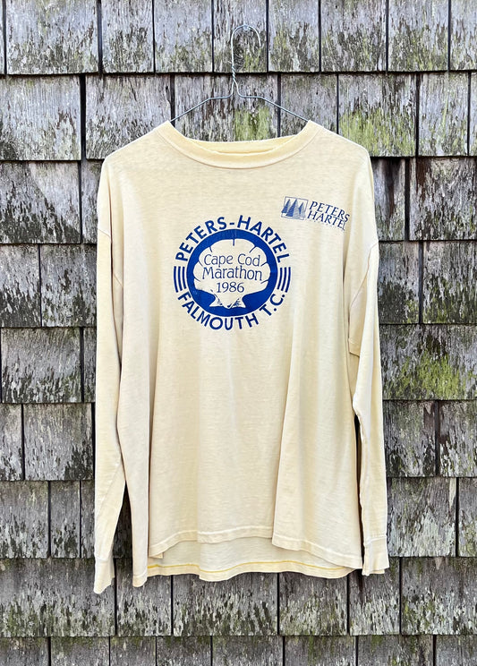 80s Cape Cod Marathon Falmouth Track Club Long Sleeve T-Shirt (L)