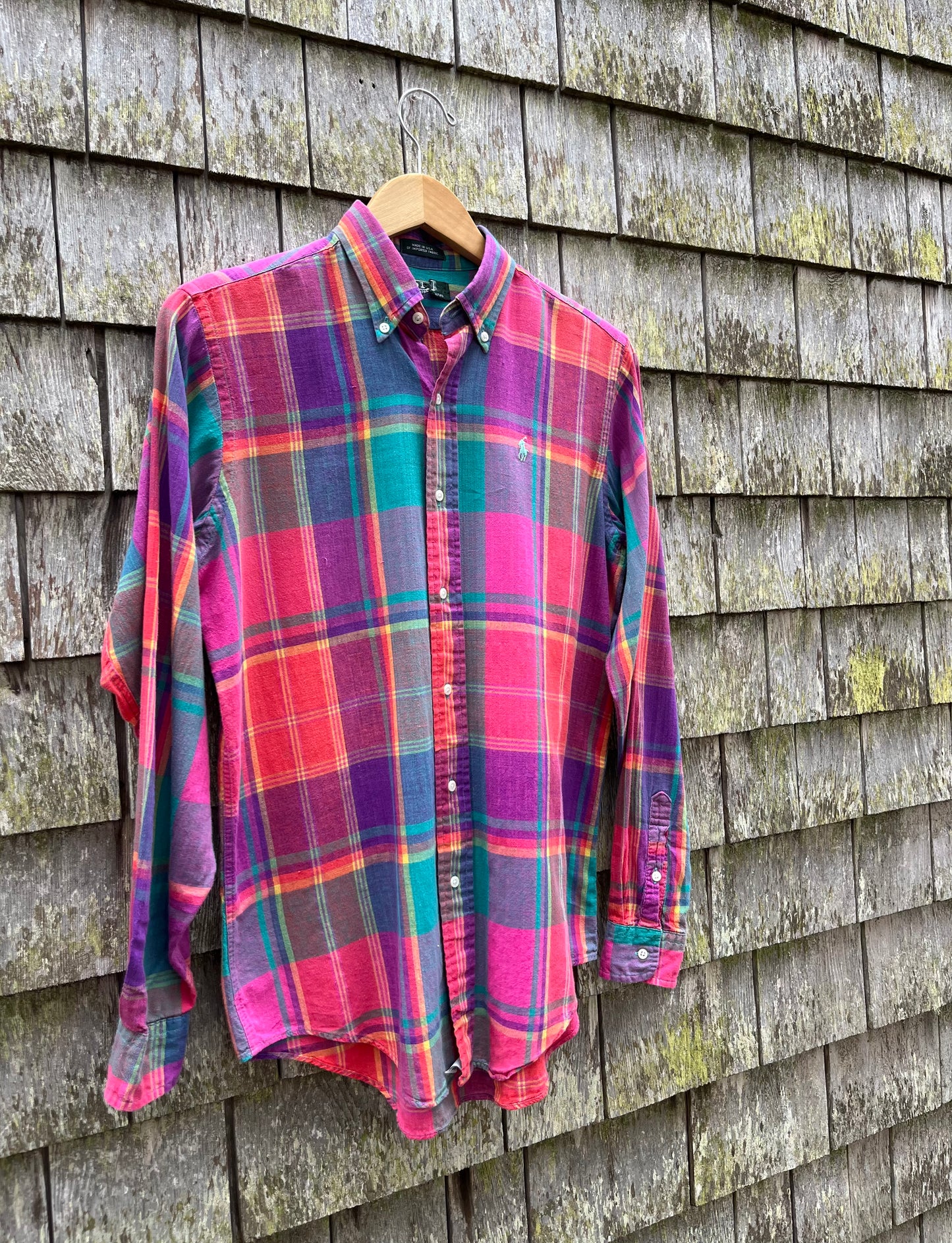 90s Polo Ralph Lauren Cotton Madras Button Down Shirt (S/M)
