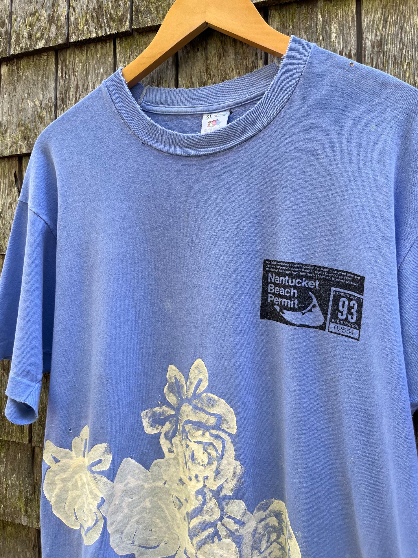 90s Nantucket Beach Permit Pigment Dye T-Shirt (L/XL)