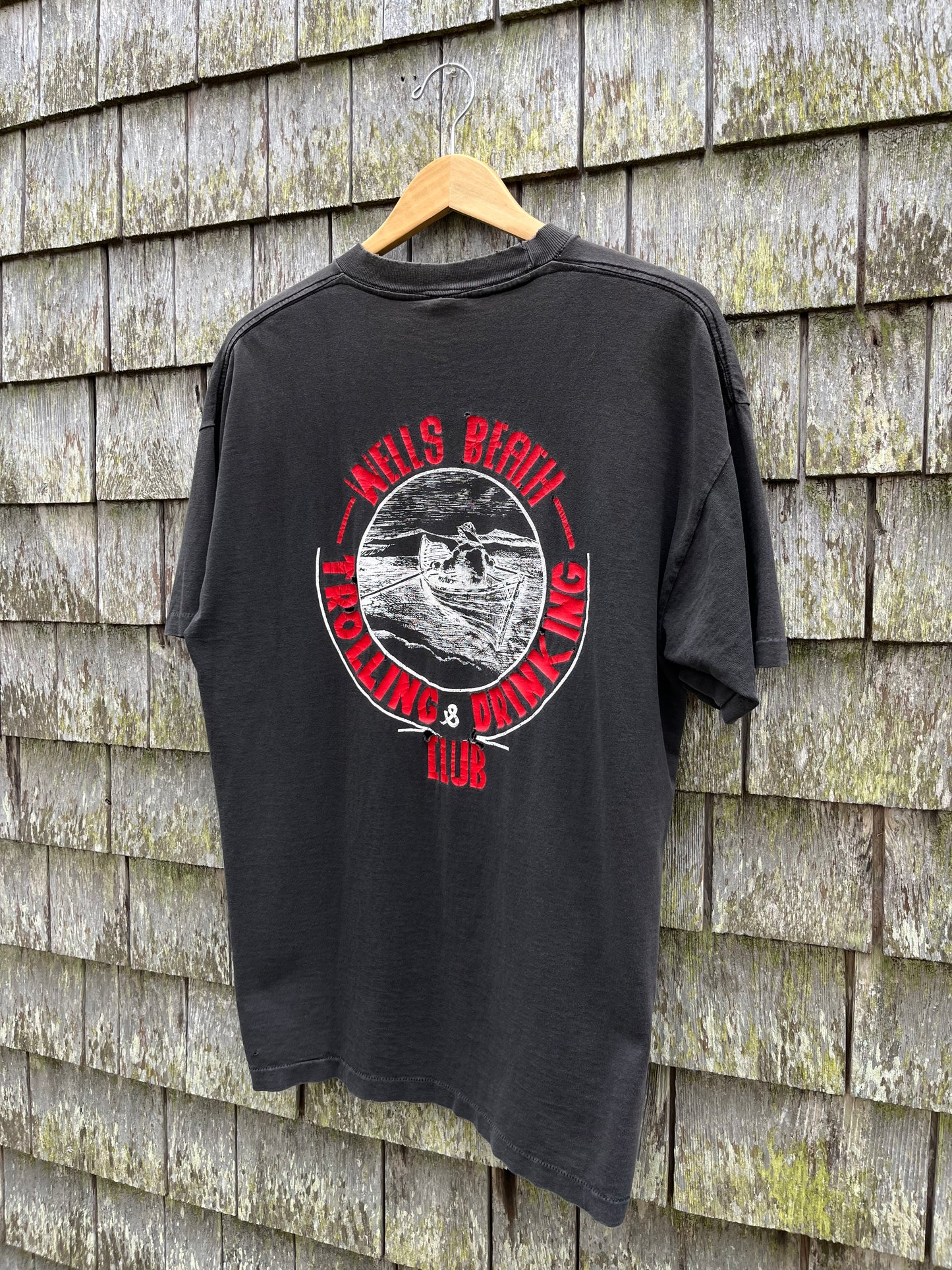 90s Well Beach Maine ‘Trolling & Drinking Club’ T-Shirt (L)