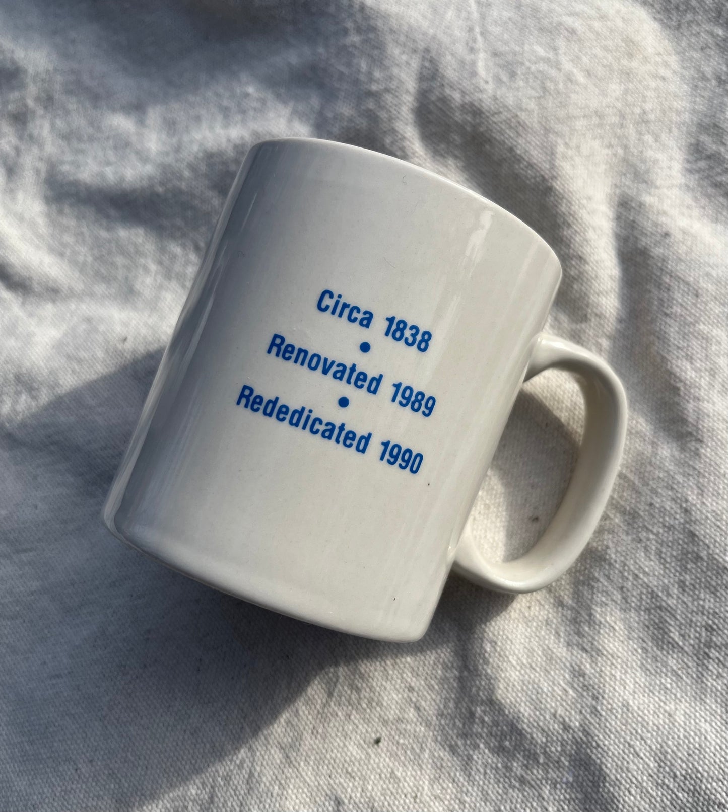 90s Eastham Three Sisters Lighthouse Rededication Souvenir Coffee Mug