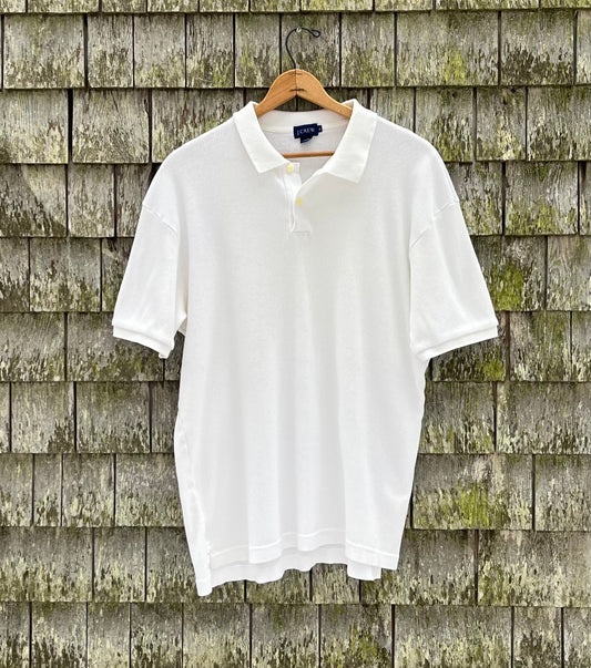 90s J.Crew Ribbed Cotton Short Sleeve Polo Shirt (L/XL)