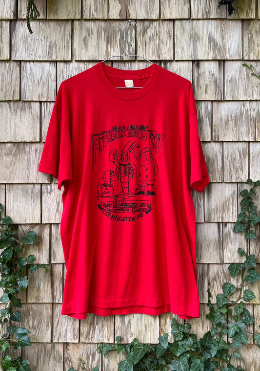 80s Stonington Maine Commercial Fisherman Day T-Shirt (XL)