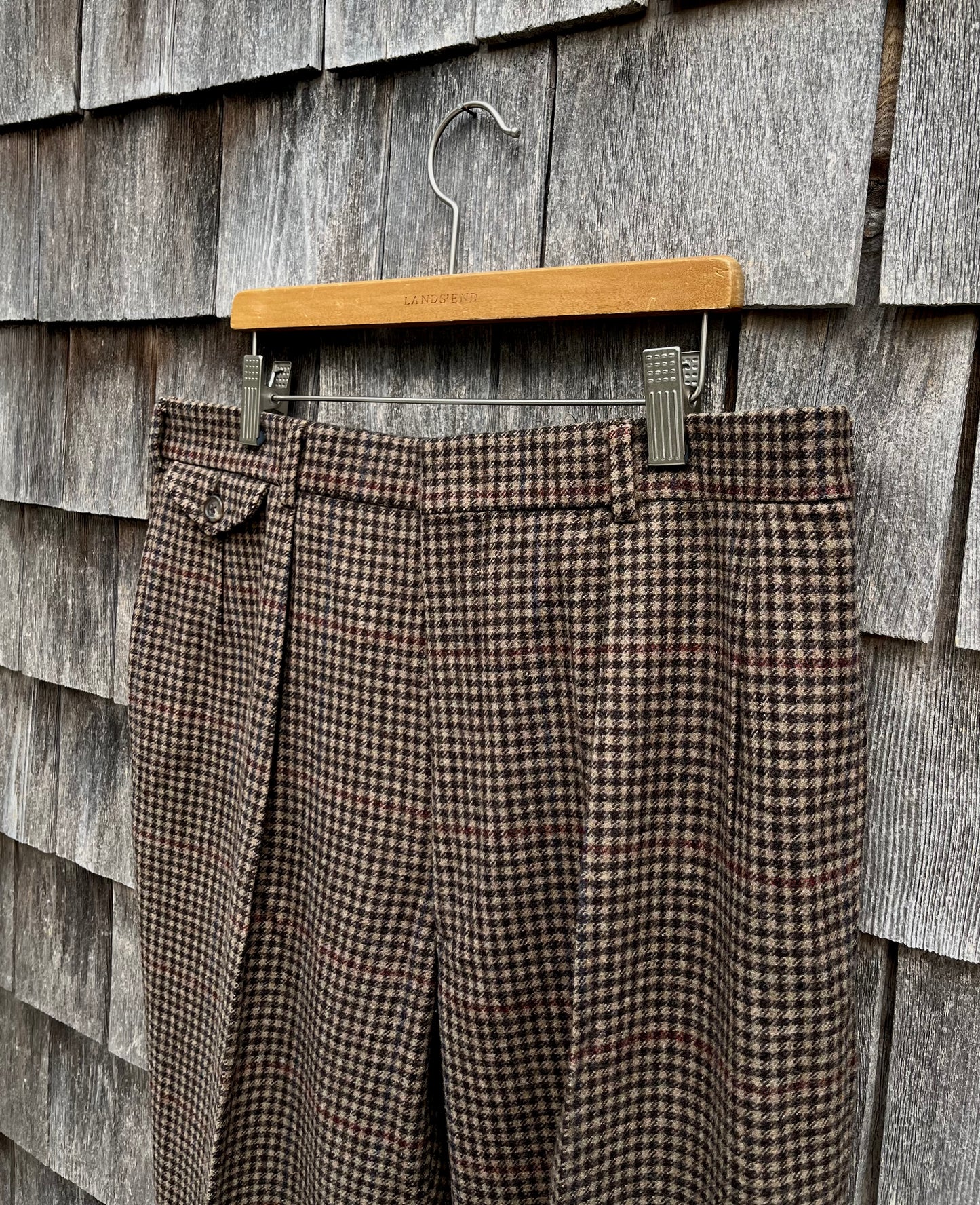 80s Polo Ralph Lauren Herringbone Check Wool Trousers (34/32)