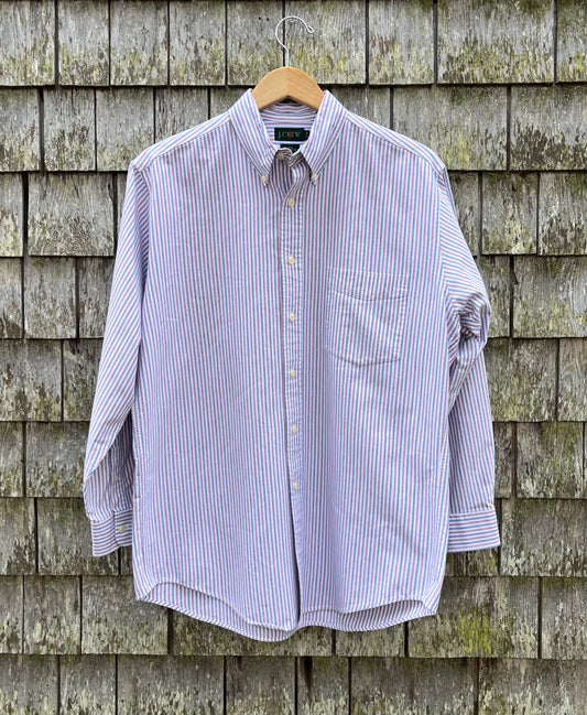 90s J.Crew Candy Stripe Cotton Oxford Cloth Button Down Shirt (15-32)