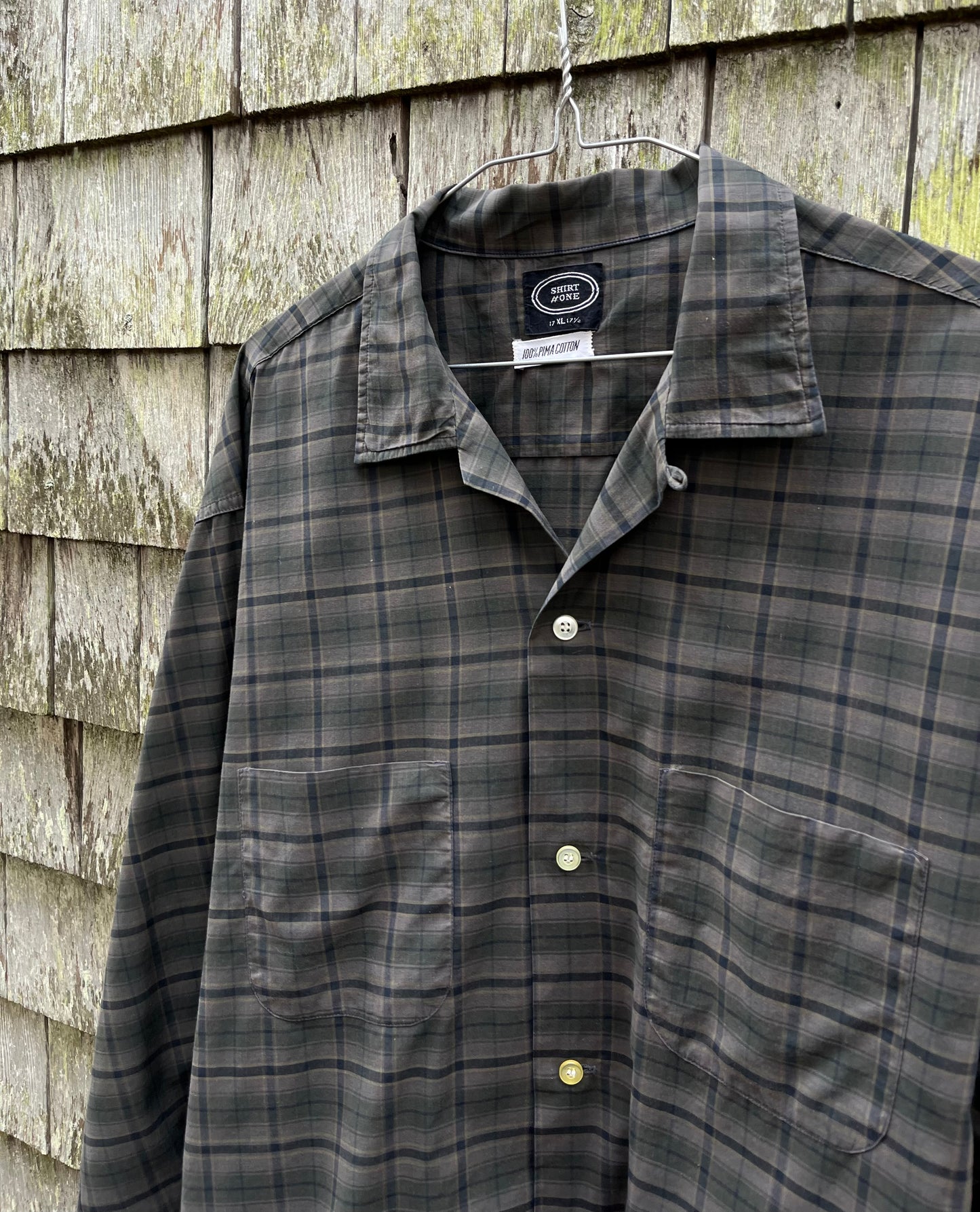 60s Shirt #One Loop Collar Cotton Shirt (XL)