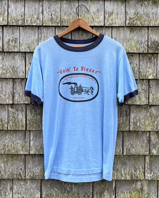 80s The New England Fire And History Museum Brewster Ringer T-Shirt (S/M)