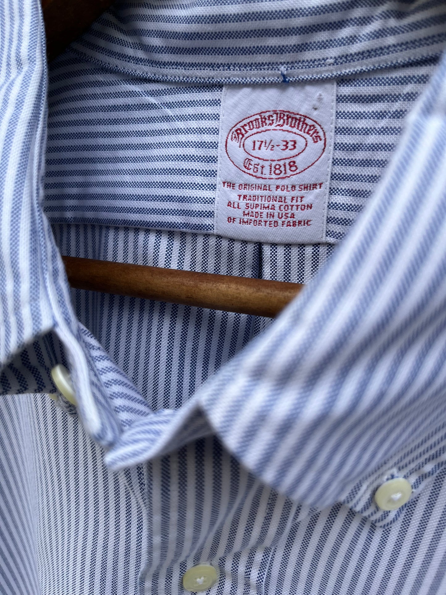 90s Brooks Brothers Makers University Stripe Oxford Cloth Button Down Shirt (17.5-3)
