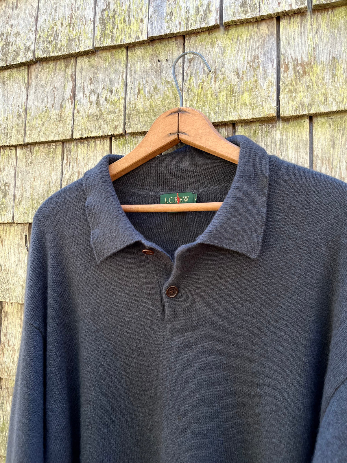 90s J.Crew Cashmere Knit Polo Collar Sweater (L/XL)