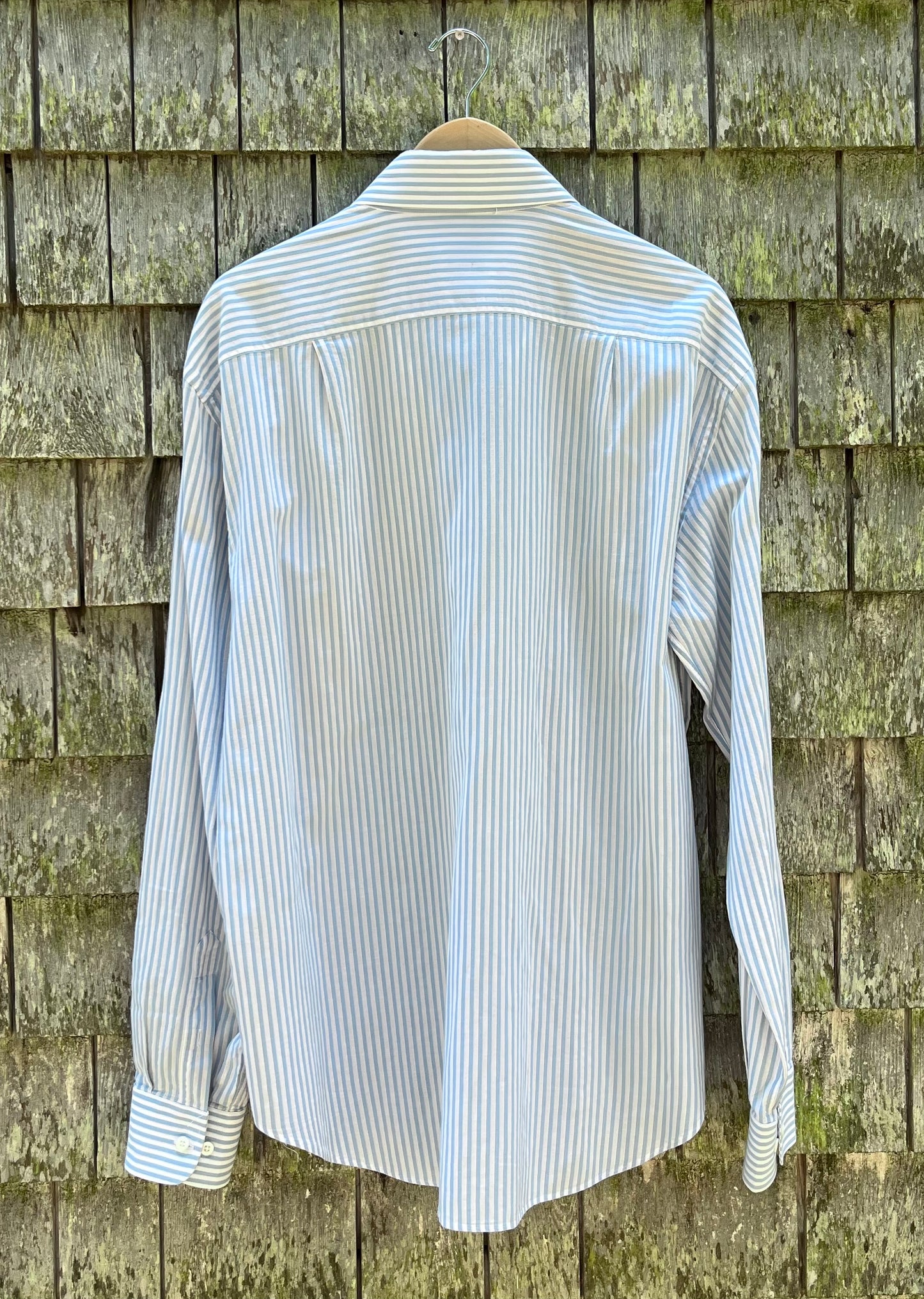 00s Brioni Cotton Textured Stripe Button Front Shirt (XL)
