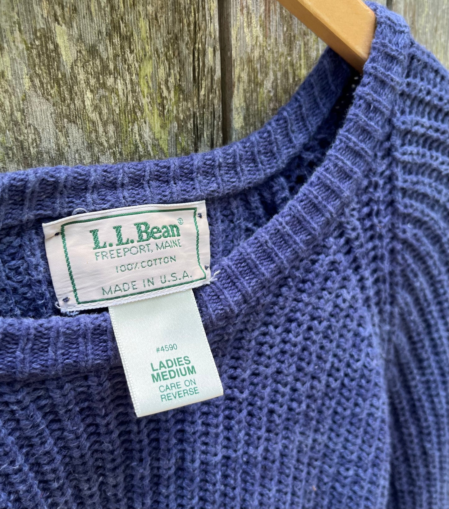 90s L.L. Bean ‘Blue Jean’ Cotton Knit Sweater (S/M)