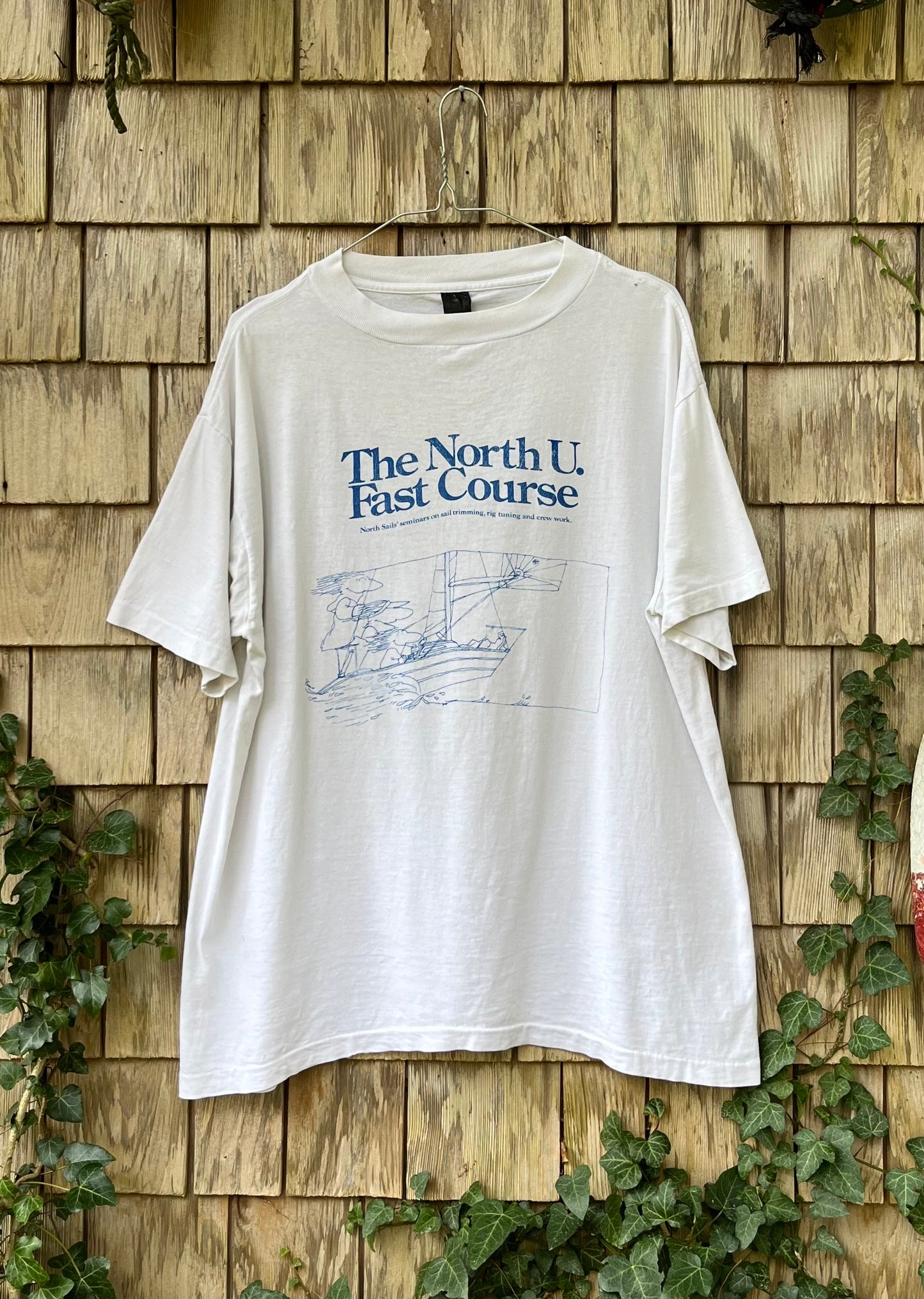 80s North Sails North U. Fast Course Sailing Seminars T-Shirt (L/XL)