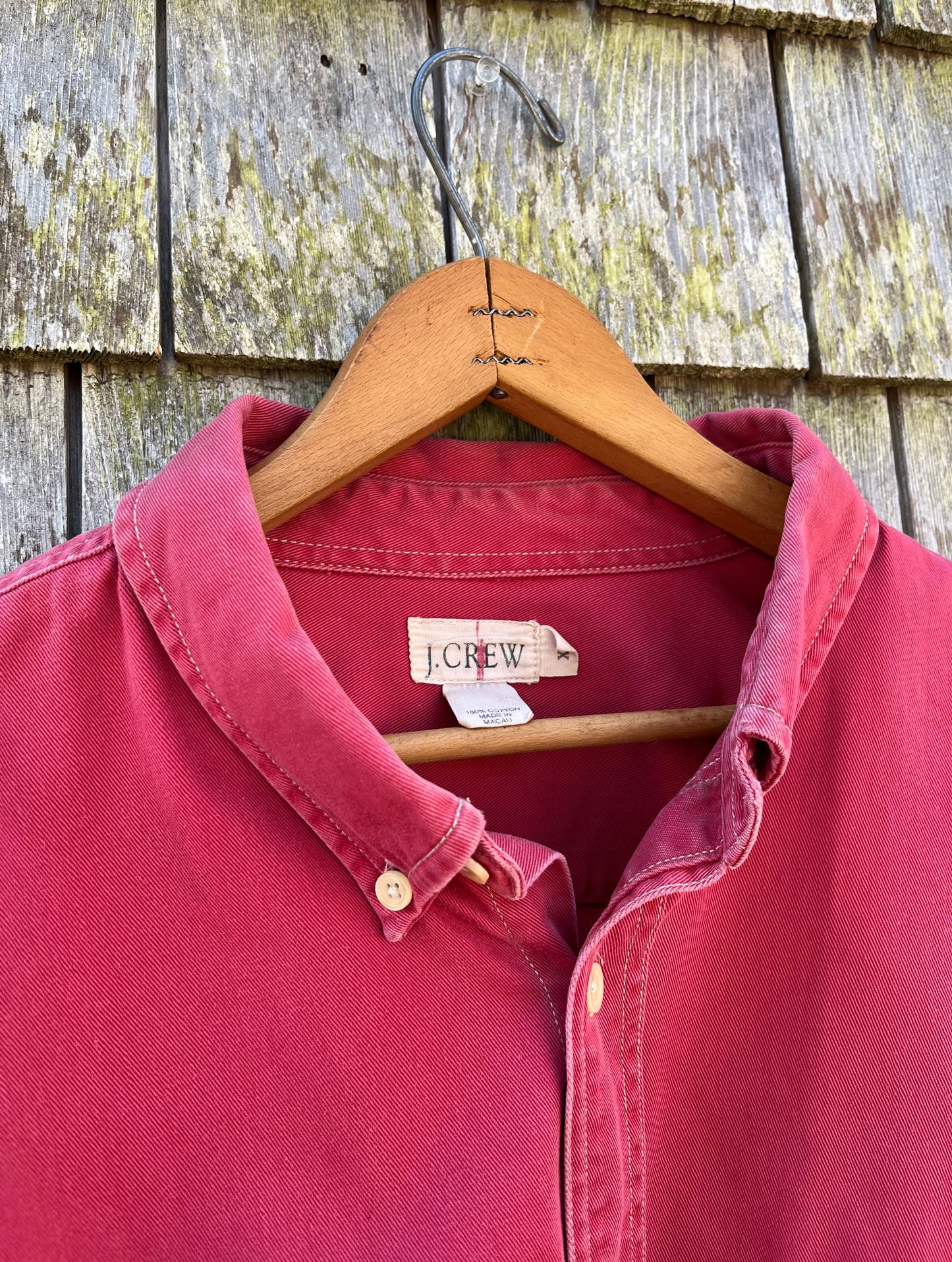 90s J.Crew Cotton Canvas Button Front Shirt (XL)