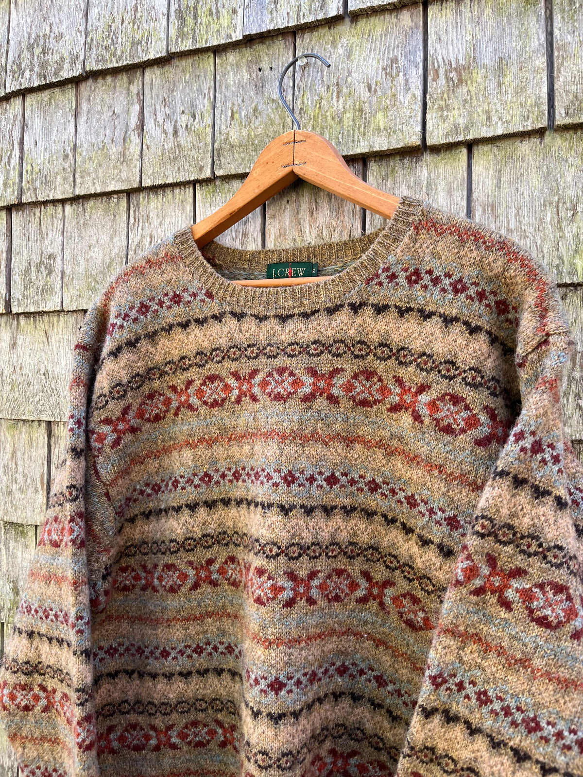 90s J.Crew Fair Isle Knit Wool Sweater (L/XL)